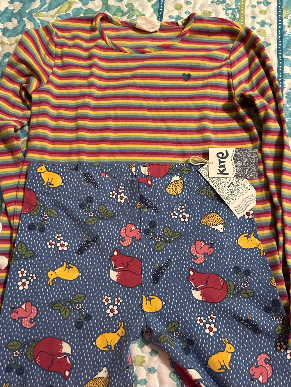 Kite Rainbow Stripe Long-Sleeve Top for Kids - Multi With Matching Leggings